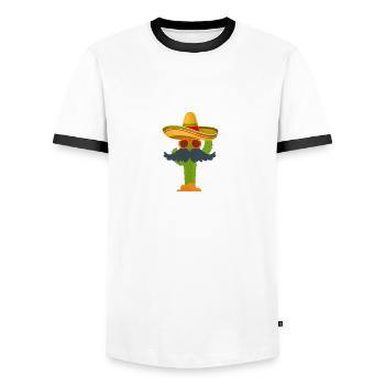 Nacho Average Roughneck Oil Rig Drilling Cino De - T-shirt contrasté Homme - blanc/noir - Devant - AI Model Female 172 light (172cm) & AI Model Male 178 dark (178cm)