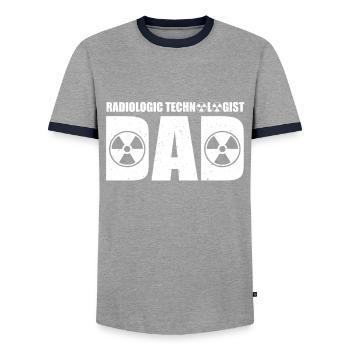 Radiologieassistent Papa - Männer Kontrast-T-Shirt - Grau/Navy  - Vorne - AI Model Female 172 light (172cm) & AI Model Male 178 light (178cm)