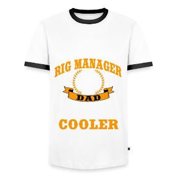 Lustiger Rig Manager Vater Zitat Ölindustrie - Männer Kontrast-T-Shirt - Weiß/Schwarz - Vorne - AI Model Female 172 light (172cm) & AI Model Male 178 dark (178cm)