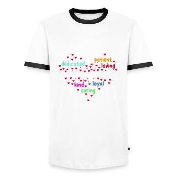 Great Speech Pathologist Heart Design - Men's Ringer Shirt - white/black - Front - AI Model Female 172 light (172cm) & AI Model Male 178 dark (178cm)