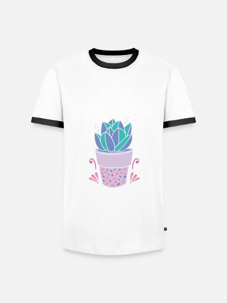 Succulent Mama Design Garden Lovers - Men's Ringer Shirt - white/black