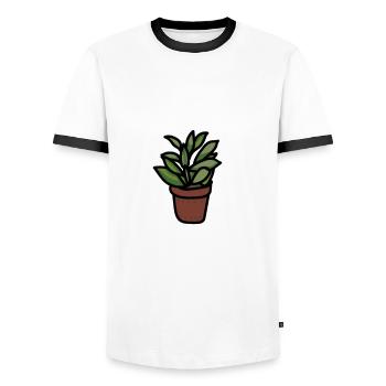 Funny Succulent Shirt - Men's Ringer Shirt - white/black - Front - AI Model Female 172 light (172cm) & AI Model Male 178 dark (178cm)