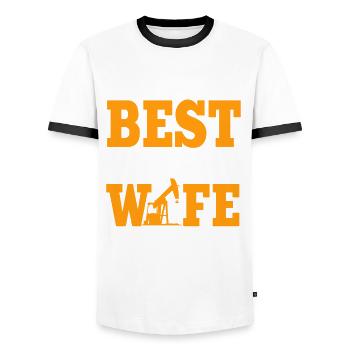 Meilleure femme de champ pétrolifère de tous les temps - T-shirt contrasté Homme - blanc/noir - Devant - AI Model Female 172 light (172cm) & AI Model Male 178 dark (178cm)