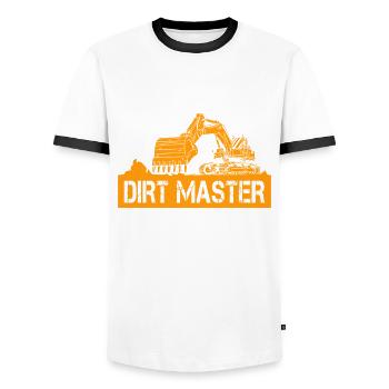 Dirt Master Design Excavator Driver - Men's Ringer Shirt - white/black - Front - AI Model Female 172 light (172cm) & AI Model Male 178 dark (178cm)