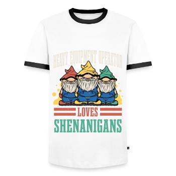 Heavy Machinery Operator St. Patrick's Day - Men's Ringer Shirt - white/black - Front - AI Model Female 172 light (172cm) & AI Model Male 178 dark (178cm)