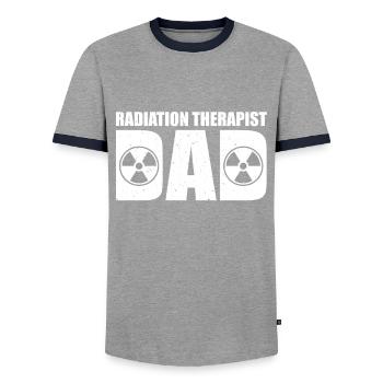 Strahlentherapeut Papa Onkologie Männer - Männer Kontrast-T-Shirt - Grau/Navy  - Vorne - AI Model Female 172 light (172cm) & AI Model Male 178 light (178cm)