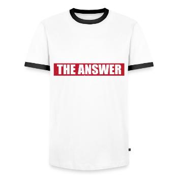 Drywall Installer - Men's Ringer Shirt - white/black - Front - AI Model Female 172 light (172cm) & AI Model Male 178 dark (178cm)