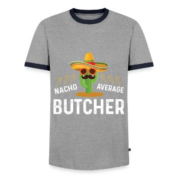 Lustiges Nacho Average Fleischer Mexican Fiesta - Männer Kontrast-T-Shirt - Grau/Navy  - Vorne - AI Model Female 172 light (172cm) & AI Model Male 178 light (178cm)