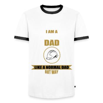 Funny Tunnel Worker Dad Father's Day - Men's Ringer Shirt - white/black - Front - AI Model Female 172 light (172cm) & AI Model Male 178 dark (178cm)