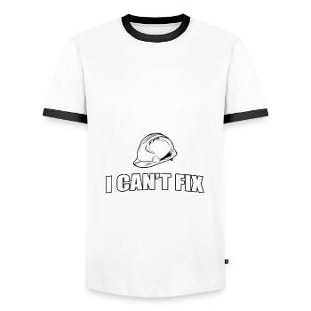 Drôle de dicton d’ouvrier de tunnel - T-shirt contrasté Homme - blanc/noir - Devant - AI Model Female 172 light (172cm) & AI Model Male 178 dark (178cm)