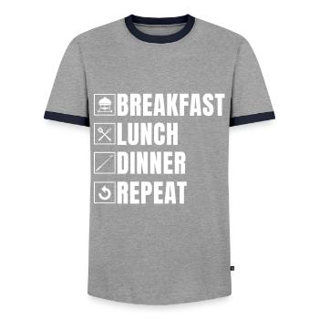 Griller - T-shirt contrasté Homme - gris/marine  - Devant - AI Model Female 172 light (172cm) & AI Model Male 178 light (178cm)