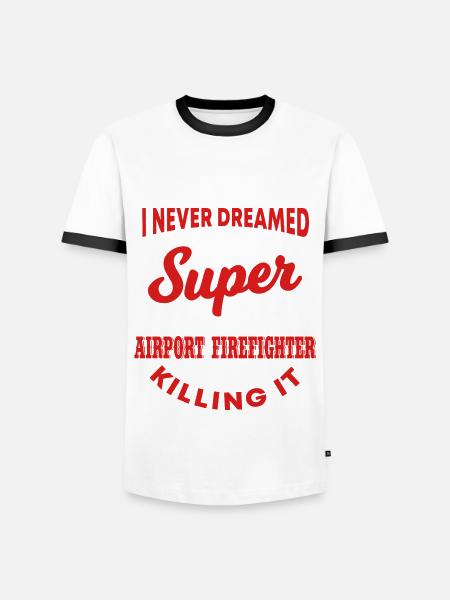 Funny airport firefighter - Men's Ringer Shirt - white/black
