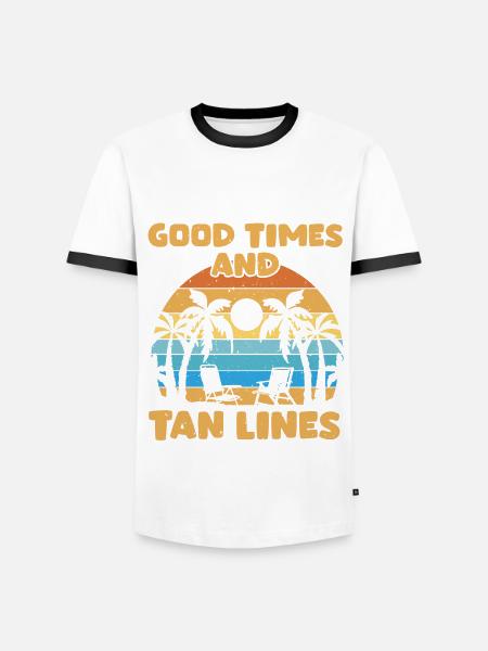 Lustiger Palmenstrand Und Sommerferien - Männer Kontrast-T-Shirt - Weiß/Schwarz