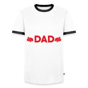 Lawn Enforcement Dad Father's Day - Men's Ringer Shirt - white/black - Front - AI Model Female 172 light (172cm) & AI Model Male 178 dark (178cm)