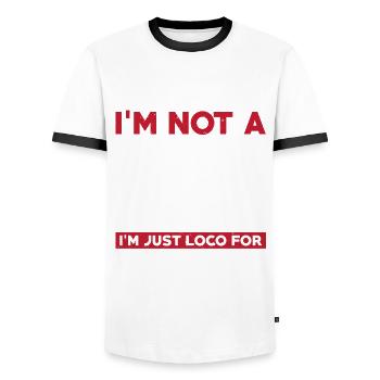 Lustiges Lokomotive Liebhaber Kostüm - Männer Kontrast-T-Shirt - Weiß/Schwarz - Vorne - AI Model Female 172 light (172cm) & AI Model Male 178 dark (178cm)