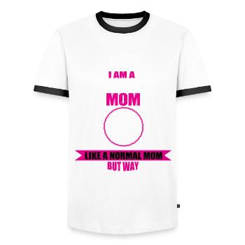Lustiger Lieferfahrer Muttertag - Männer Kontrast-T-Shirt - Weiß/Schwarz - Vorne - AI Model Female 172 light (172cm) & AI Model Male 178 dark (178cm)