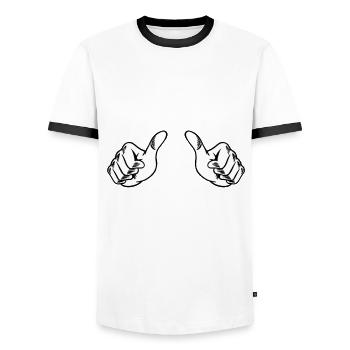 Funny Delivery Driver Gift - Men's Ringer Shirt - white/black - Front - AI Model Female 172 light (172cm) & AI Model Male 178 dark (178cm)