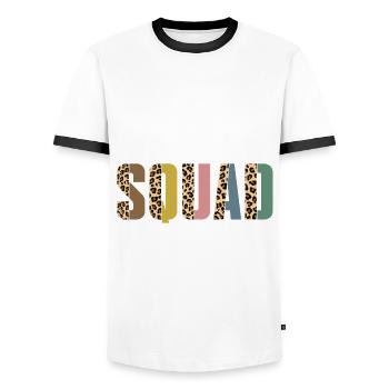 Admin squad leopard print - Men's Ringer Shirt - white/black - Front - AI Model Female 172 light (172cm) & AI Model Male 178 dark (178cm)