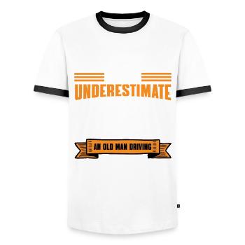 Lustige Männlicher U-Bahn Fahrer - Männer Kontrast-T-Shirt - Weiß/Schwarz - Vorne - AI Model Female 172 light (172cm) & AI Model Male 178 dark (178cm)