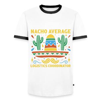 Nacho Average Logistics Coordinator Cinco De Mayo - Men's Ringer Shirt - white/black - Front - AI Model Female 172 light (172cm) & AI Model Male 178 dark (178cm)