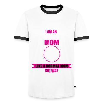 Data Analyst Mama Outfit Damen - Männer Kontrast-T-Shirt - Weiß/Schwarz - Vorne - AI Model Female 172 light (172cm) & AI Model Male 178 dark (178cm)