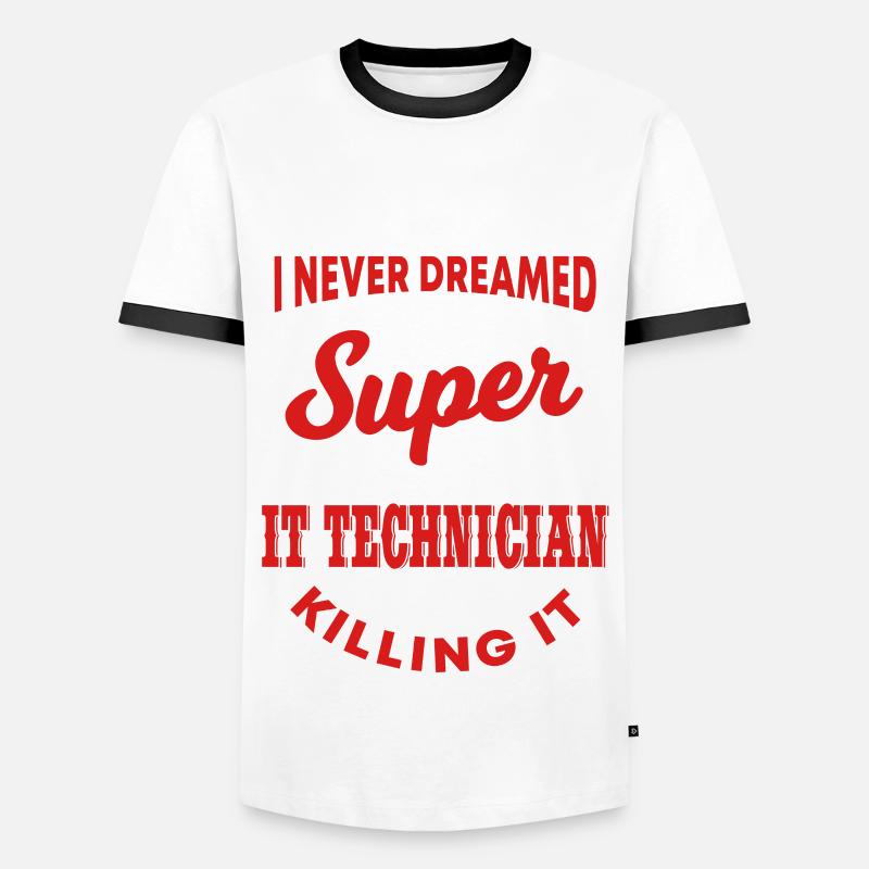 IT Support - Men's Ringer Shirt - white/black