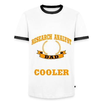 Research Analyst Dad Outfit Father's Day - Men's Ringer Shirt - white/black - Front - AI Model Female 172 light (172cm) & AI Model Male 178 dark (178cm)