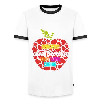 Cadeau de motivation du secrétaire de l’école - T-shirt contrasté Homme - blanc/noir - Devant - AI Model Female 172 light (172cm) & AI Model Male 178 dark (178cm)