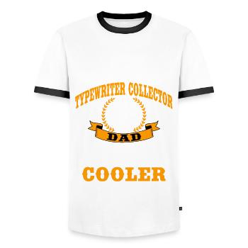 Schreibmaschinen-Sammler Papa - Männer Kontrast-T-Shirt - Weiß/Schwarz - Vorne - AI Model Female 172 light (172cm) & AI Model Male 178 dark (178cm)