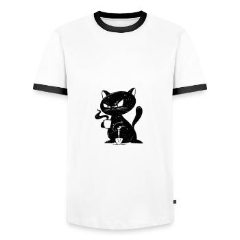 Instant Cat Fügen Sie Einfach Kaffee Hinzu - Männer Kontrast-T-Shirt - Weiß/Schwarz - Vorne - AI Model Female 172 light (172cm) & AI Model Male 178 dark (178cm)