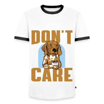 Lustiger Kaffee Trinken Hundeliebhaber Hunde - Männer Kontrast-T-Shirt - Weiß/Schwarz - Vorne - AI Model Female 172 light (172cm) & AI Model Male 178 dark (178cm)