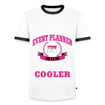 Lustige Eventplanerin Mama Outfit Mutter - Männer Kontrast-T-Shirt - Weiß/Schwarz - Vorne - AI Model Female 172 light (172cm) & AI Model Male 178 dark (178cm)