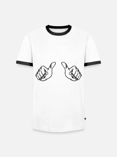 Flat White Coffee Lovers - Men's Ringer Shirt - white/black