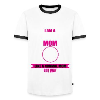 Latte Mama Coffee Drinker - Men's Ringer Shirt - white/black - Front - AI Model Female 172 light (172cm) & AI Model Male 178 dark (178cm)