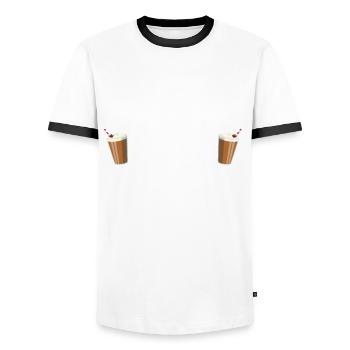 Lustiger Chai Tee Spruch Liebe Chai Latte - Männer Kontrast-T-Shirt - Weiß/Schwarz - Vorne - AI Model Female 172 light (172cm) & AI Model Male 178 dark (178cm)