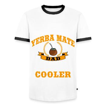 Lustiges Yerba Mate Papa Outfit Vatertag - Männer Kontrast-T-Shirt - Weiß/Schwarz - Vorne - AI Model Female 172 light (172cm) & AI Model Male 178 dark (178cm)