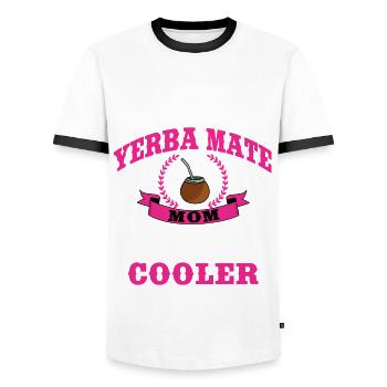 Lustiges Yerba Mate Mama Outfit Zum Muttertag - Männer Kontrast-T-Shirt - Weiß/Schwarz - Vorne - AI Model Female 172 light (172cm) & AI Model Male 178 dark (178cm)
