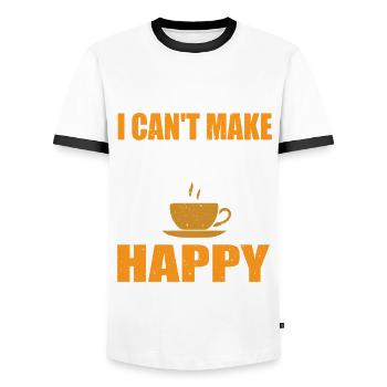 Aromatisierte Kaffeebekleidung Koffeinliebhaber - Männer Kontrast-T-Shirt - Weiß/Schwarz - Vorne - AI Model Female 172 light (172cm) & AI Model Male 178 dark (178cm)