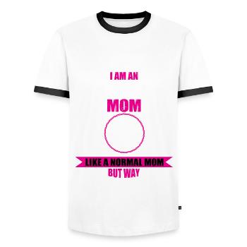 Iced Coffee Mama - Men's Ringer Shirt - white/black - Front - AI Model Female 172 light (172cm) & AI Model Male 178 dark (178cm)