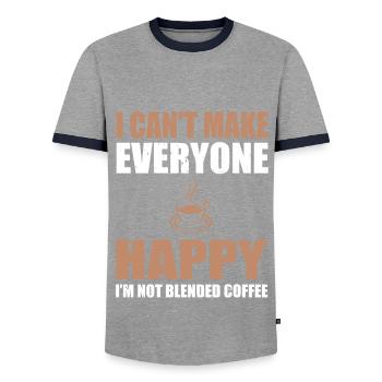 Great Blended Coffee Lover Costume - Men's Ringer Shirt - grey/navy  - Front - AI Model Female 172 light (172cm) & AI Model Male 178 light (178cm)