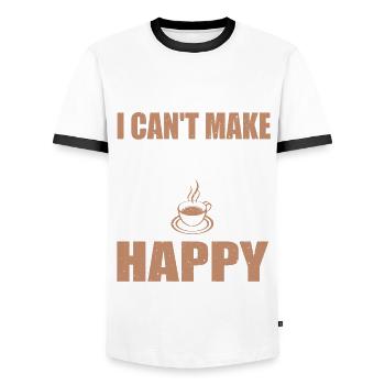Tolles Blended Coffee Lover Kostüm - Männer Kontrast-T-Shirt - Weiß/Schwarz - Vorne - AI Model Female 172 light (172cm) & AI Model Male 178 dark (178cm)
