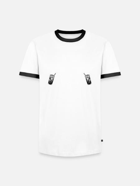Lustiges Cold Brew Und Hundedesign - Männer Kontrast-T-Shirt - Weiß/Schwarz