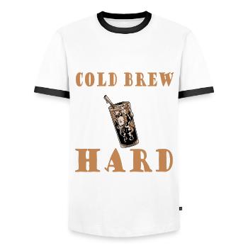 Lustige Cold Brew Liebhaber Geschenk - Männer Kontrast-T-Shirt - Weiß/Schwarz - Vorne - AI Model Female 172 light (172cm) & AI Model Male 178 dark (178cm)