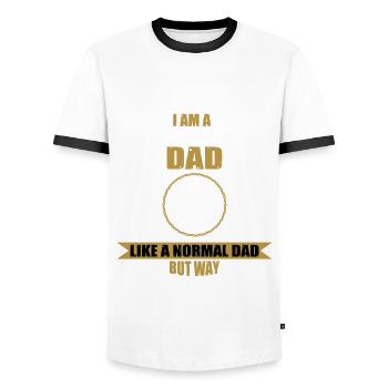 Funny naturopathic doctor dad for men - Men's Ringer Shirt - white/black - Front - AI Model Female 172 light (172cm) & AI Model Male 178 dark (178cm)