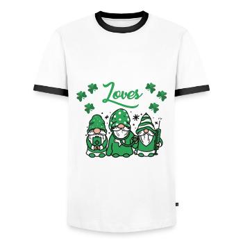 Naturheilkunde Arzte St. Patrick Day Kostüm - Männer Kontrast-T-Shirt - Weiß/Schwarz - Vorne - AI Model Female 172 light (172cm) & AI Model Male 178 dark (178cm)