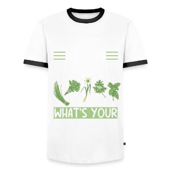 Fier dicton herboriste - T-shirt contrasté Homme - blanc/noir - Devant - AI Model Female 172 light (172cm) & AI Model Male 178 dark (178cm)