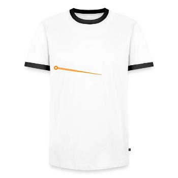 Funny acupuncture saying tcm-praktiker and - Men's Ringer Shirt - white/black - Front - AI Model Female 172 light (172cm) & AI Model Male 178 dark (178cm)