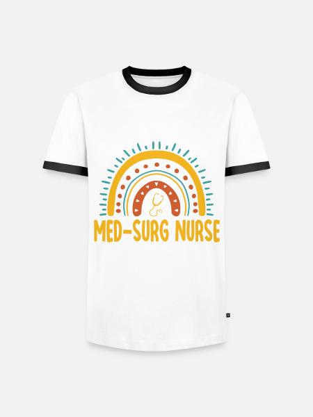 Chemise d’infirmière médico-chirurgicale - T-shirt contrasté Homme - blanc/noir