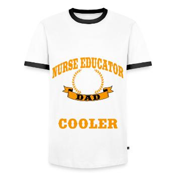 Infirmière instructrice Papa Fête des pères - T-shirt contrasté Homme - blanc/noir - Devant - AI Model Female 172 light (172cm) & AI Model Male 178 dark (178cm)