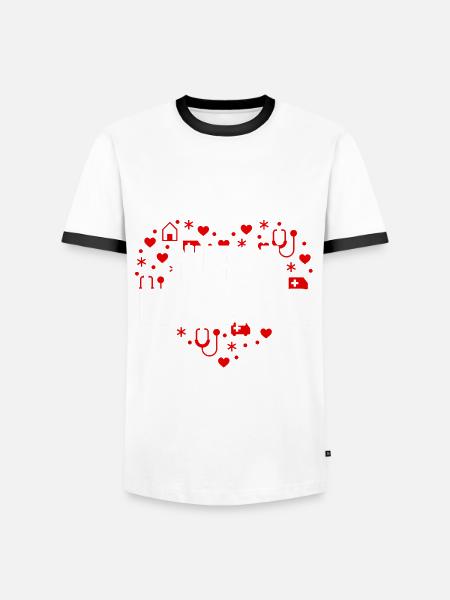 Infirmière instructrice - T-shirt contrasté Homme - blanc/noir